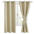 Hiasan Room Darkening Window Curtain Panels, Light Blocking, Noise Reducing Blackout Curtains, Tiebacks Included, Set of 2, Grom