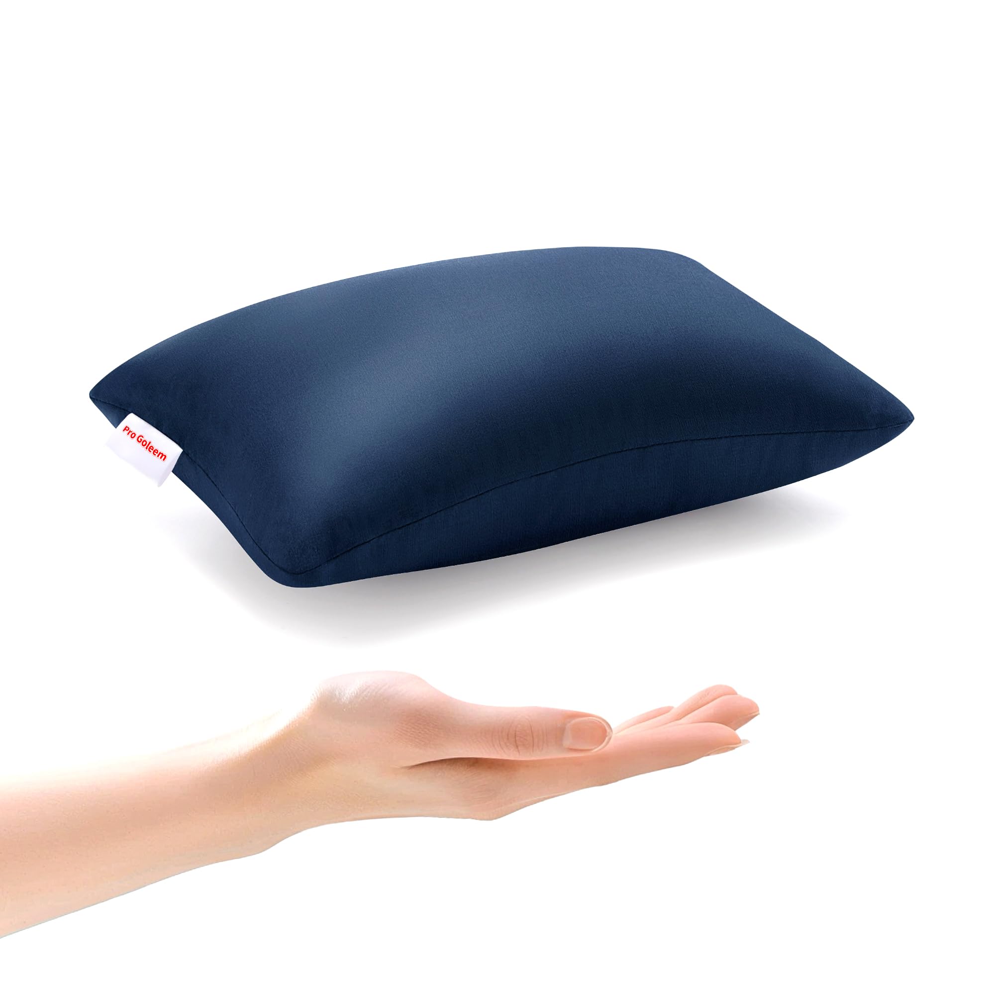 Pro Goleem Small Pillow 11x6x2.5 for Travel and Camping with Name Tag Mini Tiny Pillow for Room Couch Sofa Chair and Outdoor Car