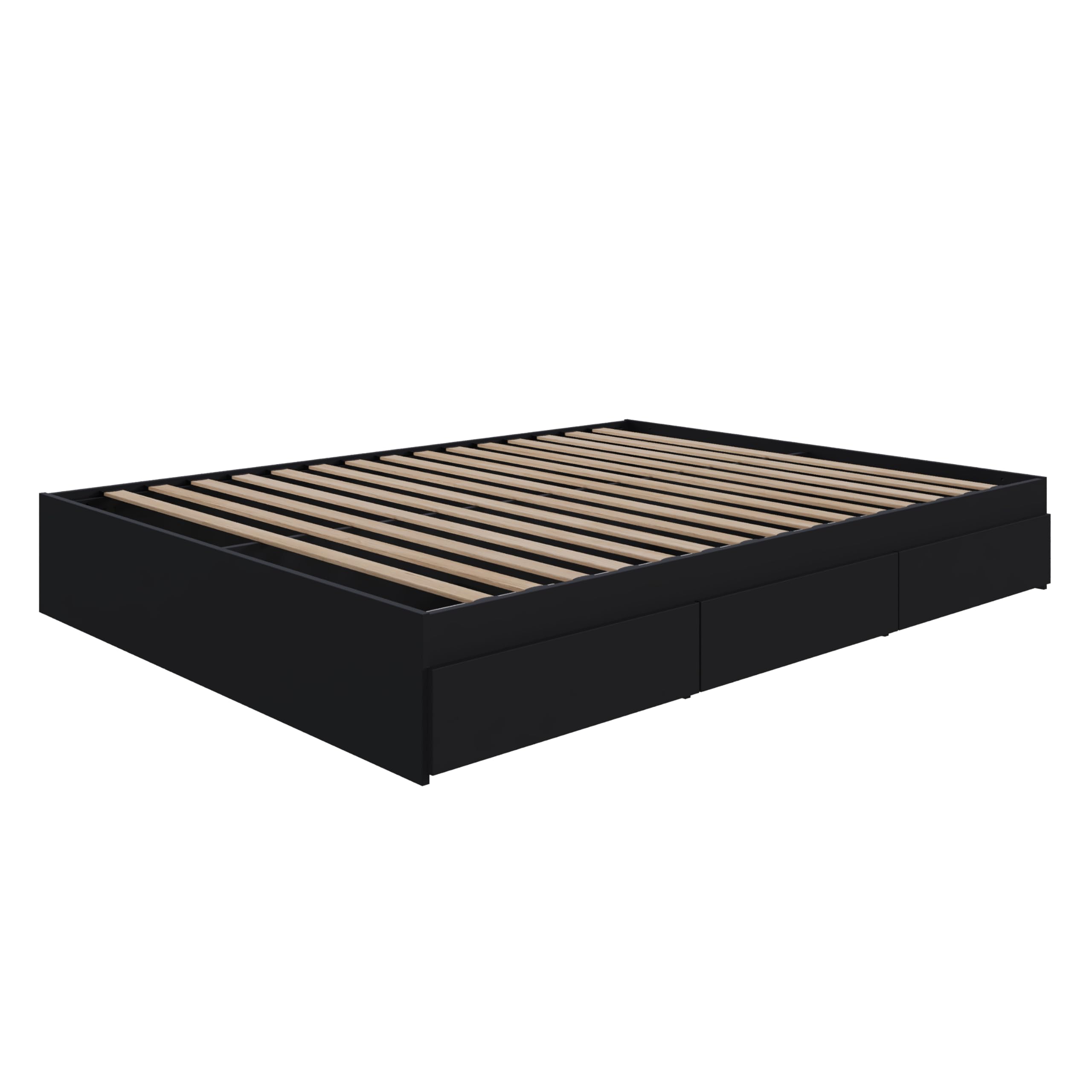 Nexera 3-Drawer Queen Size Storage Bed Black