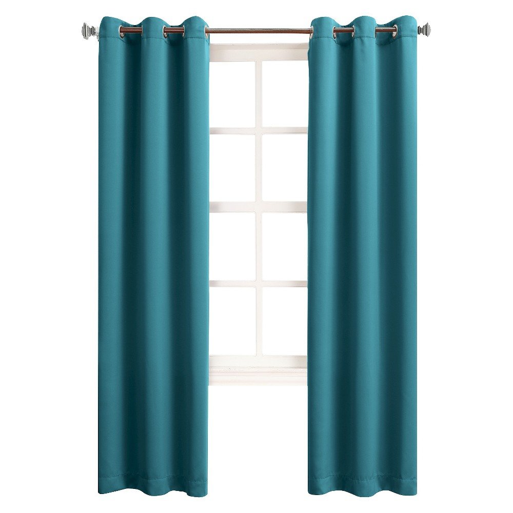 Sun Zero Becca Energy Efficient Grommet Curtain Panel, 40 x 84, Marine