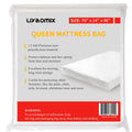 Liyaomix Full XL/Queen Mattress Bag for Moving and Storage, 1.5 Mil 76 x 96 Clear Plastic Disposal Mattress Bag Cover