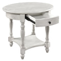 MODERION Oval End Table with Drawer, Solid Wood Sofa Side Storage Shelf, Traditional Living Room Corner Table, Nightstand, Easy 