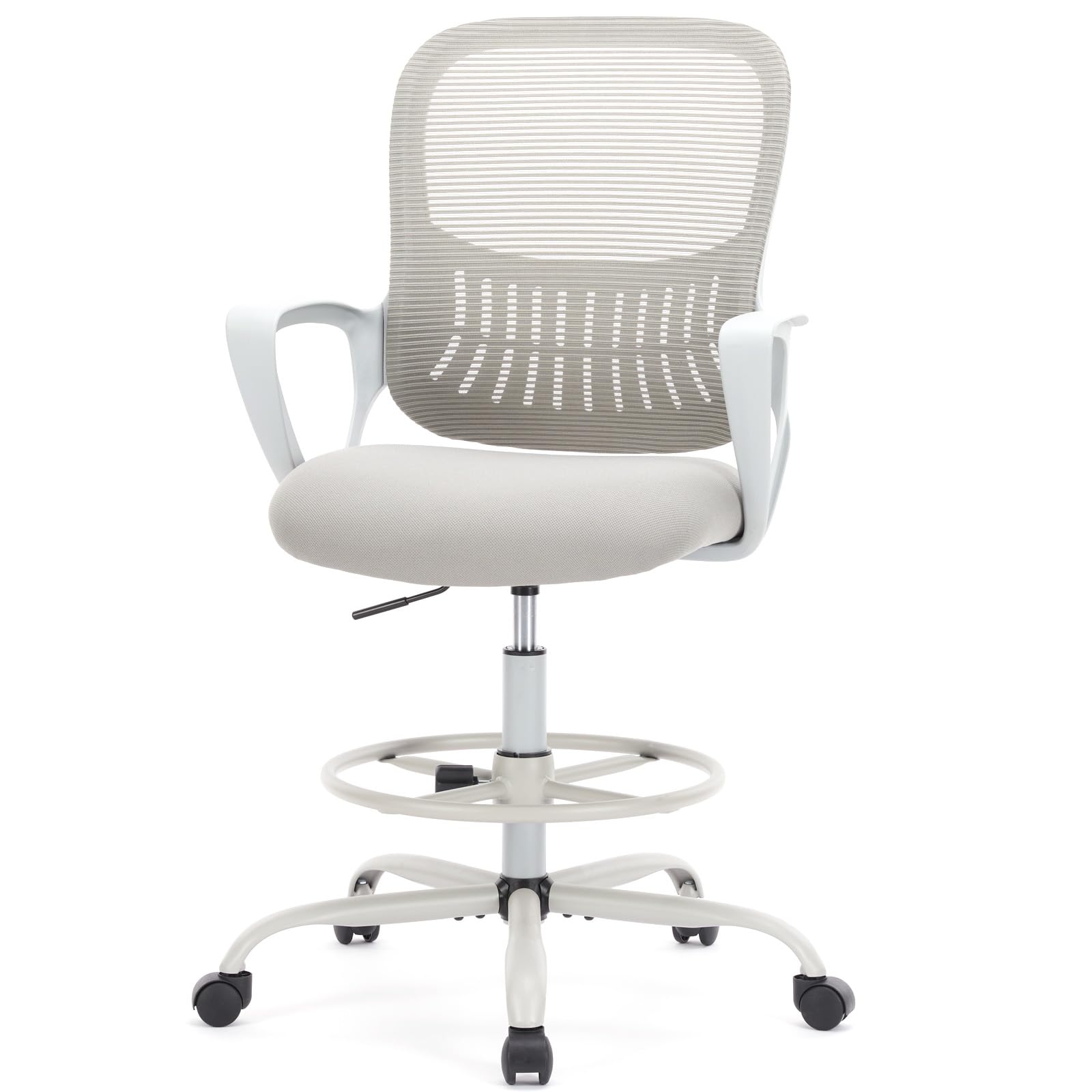 DUMOS Drafting Chair - Ergonomic Tall Office for Standing Desk, Counter with Height Adjustable and Comfortable Lumbar Support, F