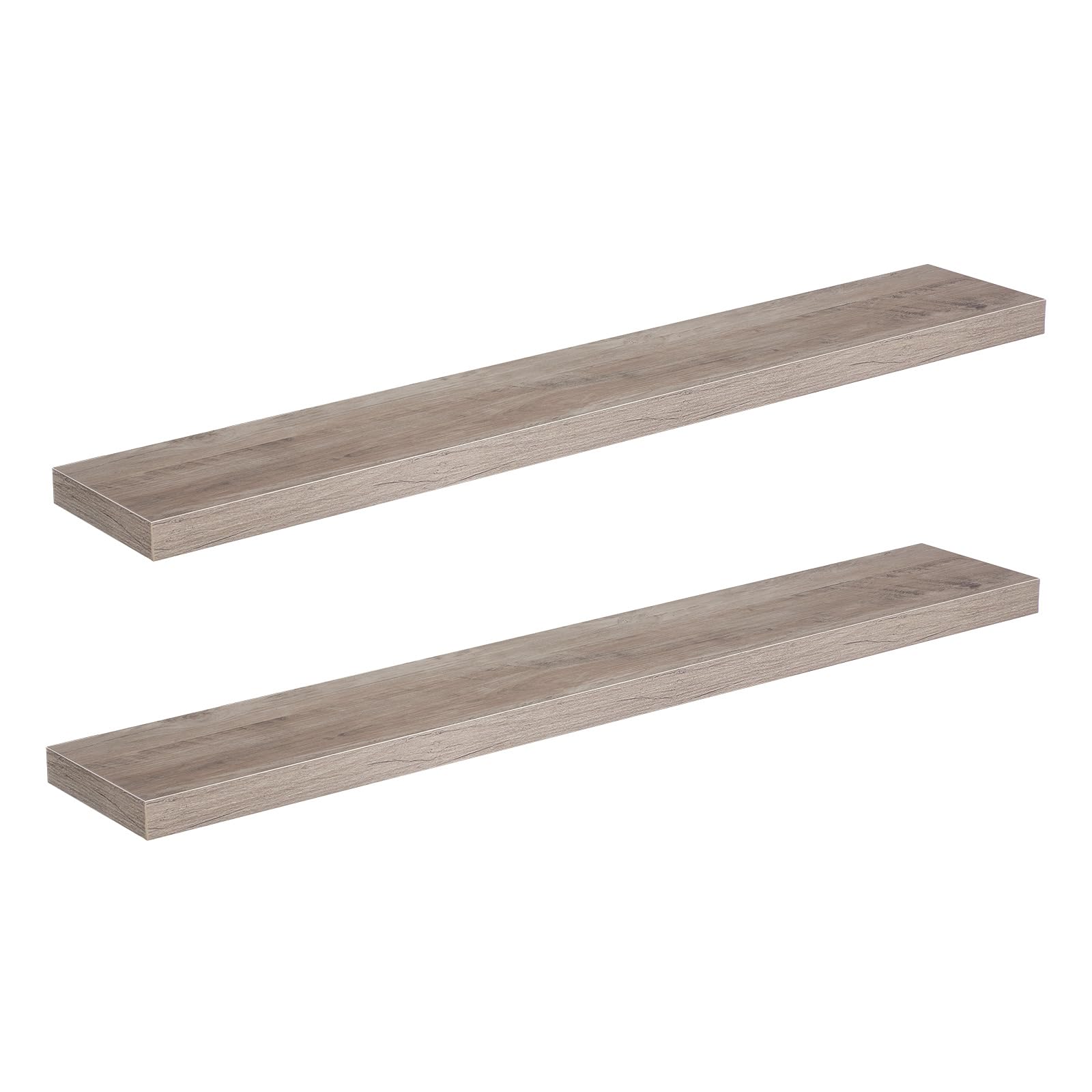 HOOBRO Floating Shelves, Wall Shelf Set of 2, 47.2 Inch Hanging Shelf with Invisible Brackets, for Wall Decor in Bathroom, Bedro