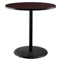National Public Seating NPS 36 Round Cafe Table with Round Base, 42 Height, Particleboard Core/T-Mold, Mahogany Top, Black Frame