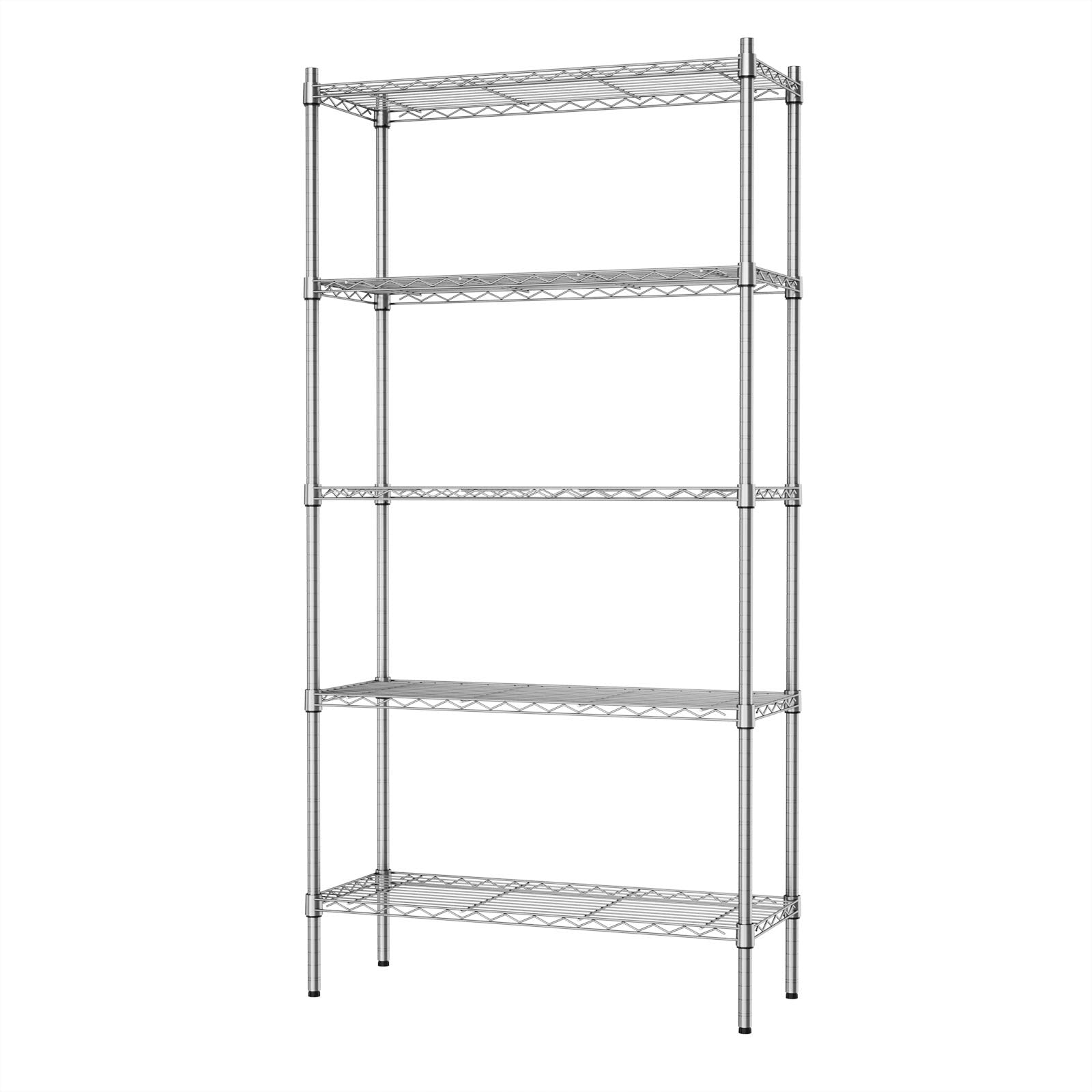 Auslar 5-Shelf Storage Shelves Heavy Duty 5 Tiers Standing Large Shelving Units Adjustable Metal Organizer Wire Rack, 14 x 36 x 