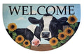 Humbled Roots - Cow Welcome Front Door Mat - Great for Farmhouse and Rustic Homes and Decor. Both Indoor mat and Outdoor mat.