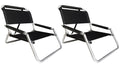 2 Pack of Neso Lightweight Water Resistant Beach Chairs with Shoulder Strap and Slip Pocket - Folds Thin(Black)