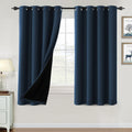 H.VERSAILTEX 100% Blackout Curtains for Bedroom Thermal Insulated Blackout Curtains 63 inch Length Full Light Blocking Curtains 