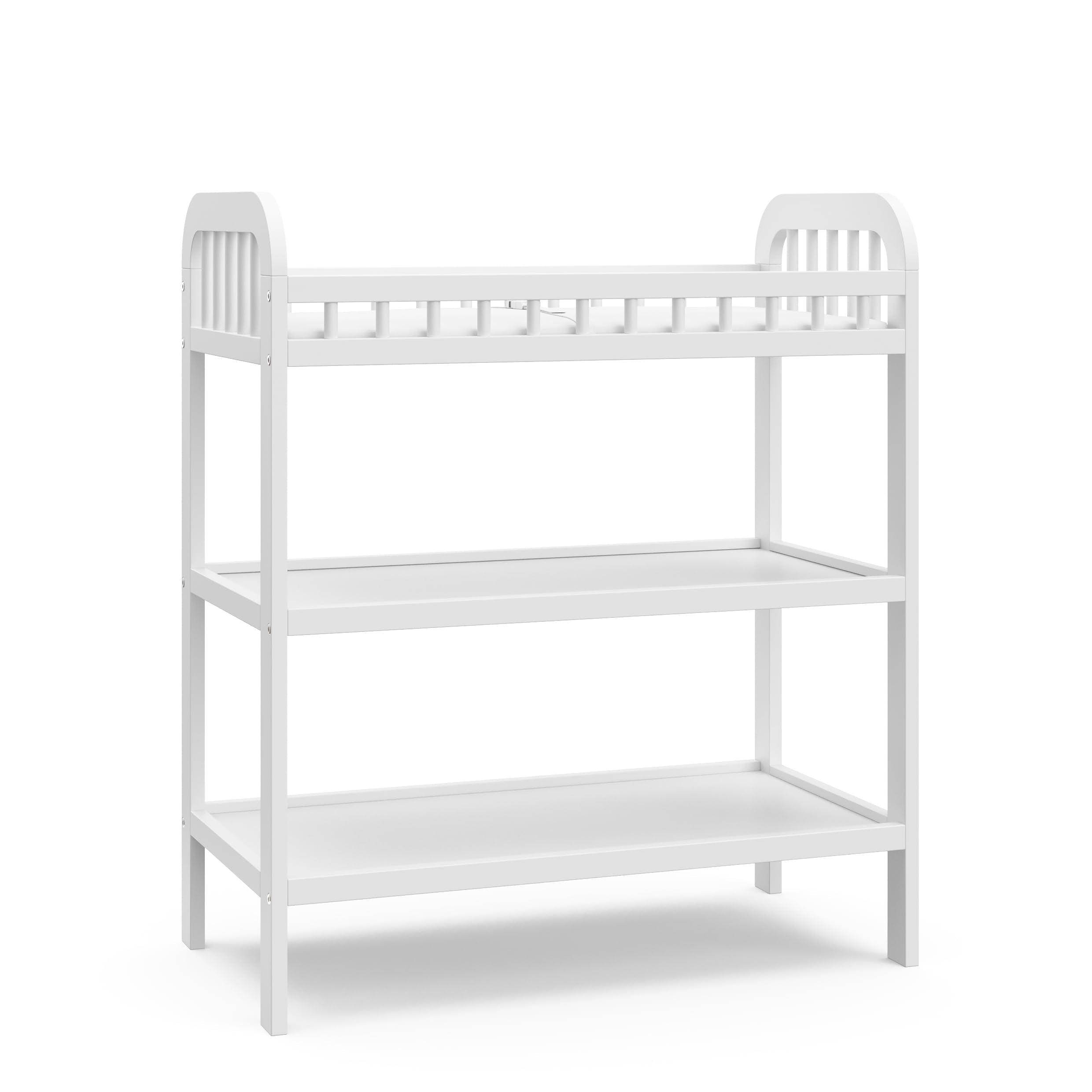 Storkcraft Pasadena Changing Table with Water-Resistant Changing Pad (White) - GREENGUARD Gold Certified, Includes Bonus Water-R