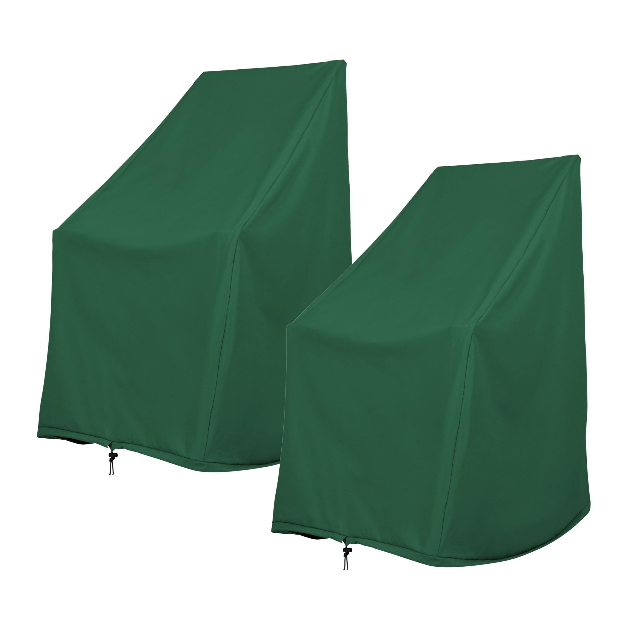 Shine Company Weatherproof Outdoor Rocking Chair Cover Set of 2, 100% Woven Polyester, Elastic Cord with Toggle, Hunter Green, 2