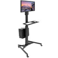 Mount-It! Computer Cart Mobile Desk Workstation with Monitor Mount for Screen up to 32, Rolling Computer Desk PC Cart, Keyboard 