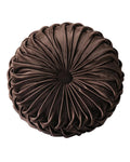 Round Velvet Pillow for Couch Small Handmade Decorative Throw Pillow for Bed Bedroom 13.7    Brown