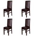 FLYPARTY Stretch Solid Pu Leather Waterproof Dining Chair Cover Slipcover Removable Washable Short Dining Chair Cover Protector 