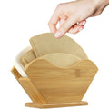 Unibene Bamboo Coffee Filter Holder, Renewable Stand Container Dispenser Rack Shelf for Square Cone-shaped and Flat-bottomed Pou