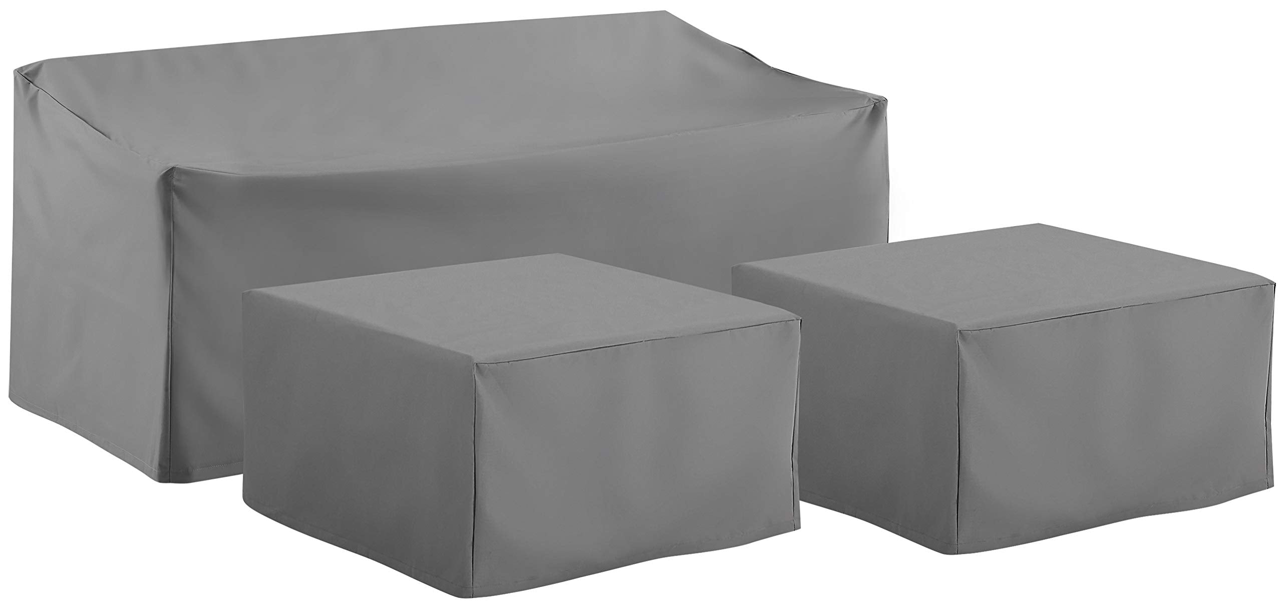 Crosley Furniture Patio Furniture Covers, Waterproof 3-Piece Cover Set for Outdoor Sectional Sofa Sets, Gray