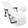 VOCOOL Beach Chair Cover Chaise Lounge Chair Towel Cover with Side Pockets, Lounge Chair Mate for Swimming Pool, Sun Lounger, Ho