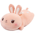 ARELUX Bunny Plush Stuffed Animal Pillow 22in Soft Cartoon Hugging Pillow Pink Bunny Plush Toys,Cute Rabbit Doll Throw Pillow wi