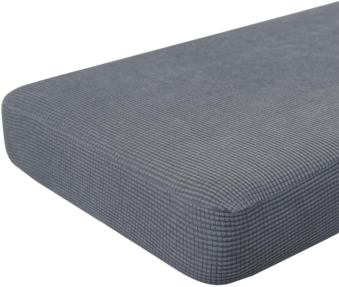 Hokway Couch Cushion Covers Stretch Cushion Covers Sofa Seat Cushion Slipcover Cushion Protector(LightGrey, Large)
