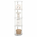 Furinno Turn-N-Tube Corner Shelf, 5-Tier Corner Bookshelf, Open Storage Shelves, for Organization and Storage, Living Room, Home