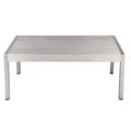 Benjara BM287719 Patio Cilo 32 Inch Outdoor Coffee Table, Gray Aluminum Frame, Rectangular Design