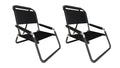 2 Pack of Neso XL Beach Chairs, Extra Large, Water Resistant with Shoulder Strap and Slip Pocket - Folds Thin (Black)