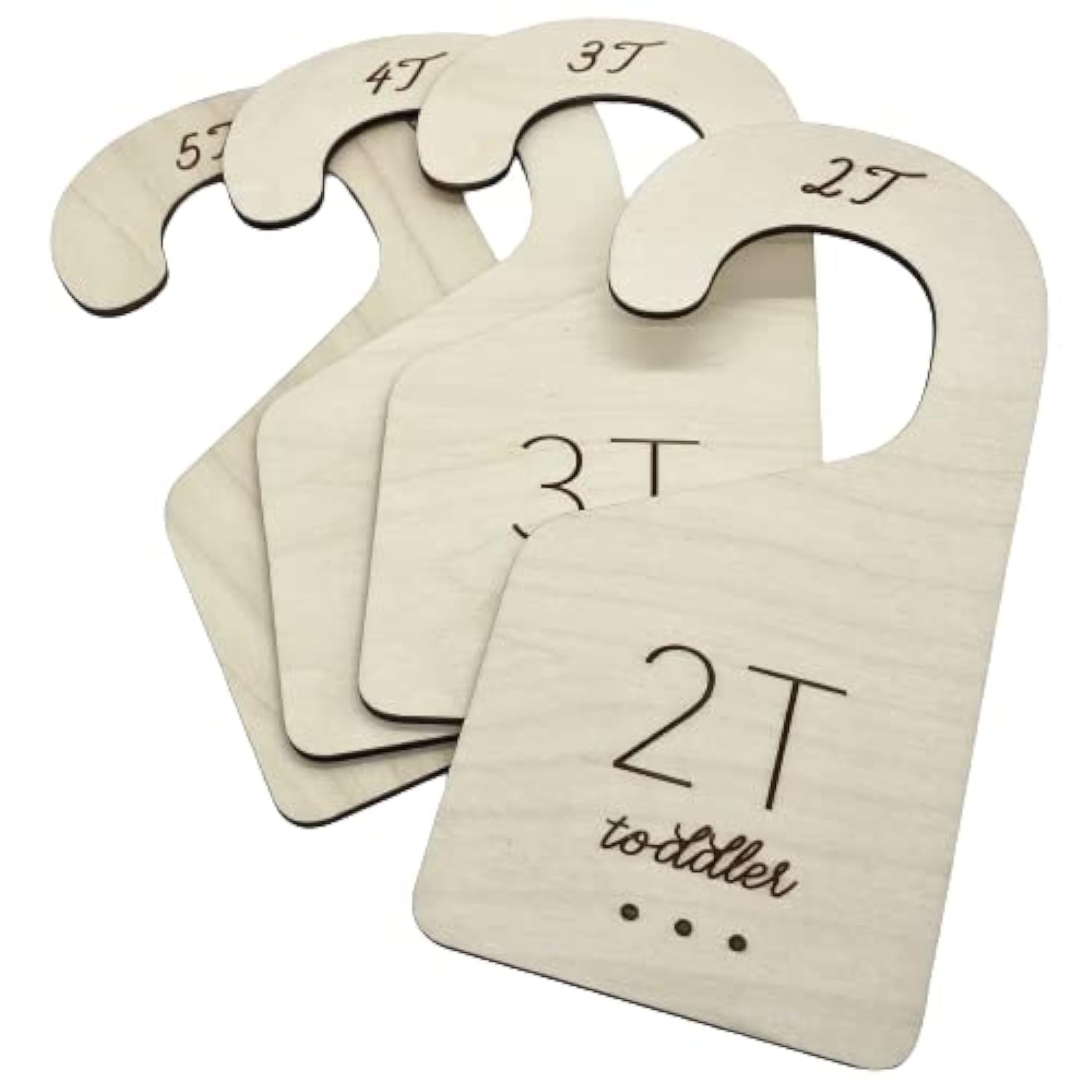 Loft Toddler Closet Dividers Durable Birch Kids Closet Organizer Timeless Etched Design for 2T-5T (Set of 4)