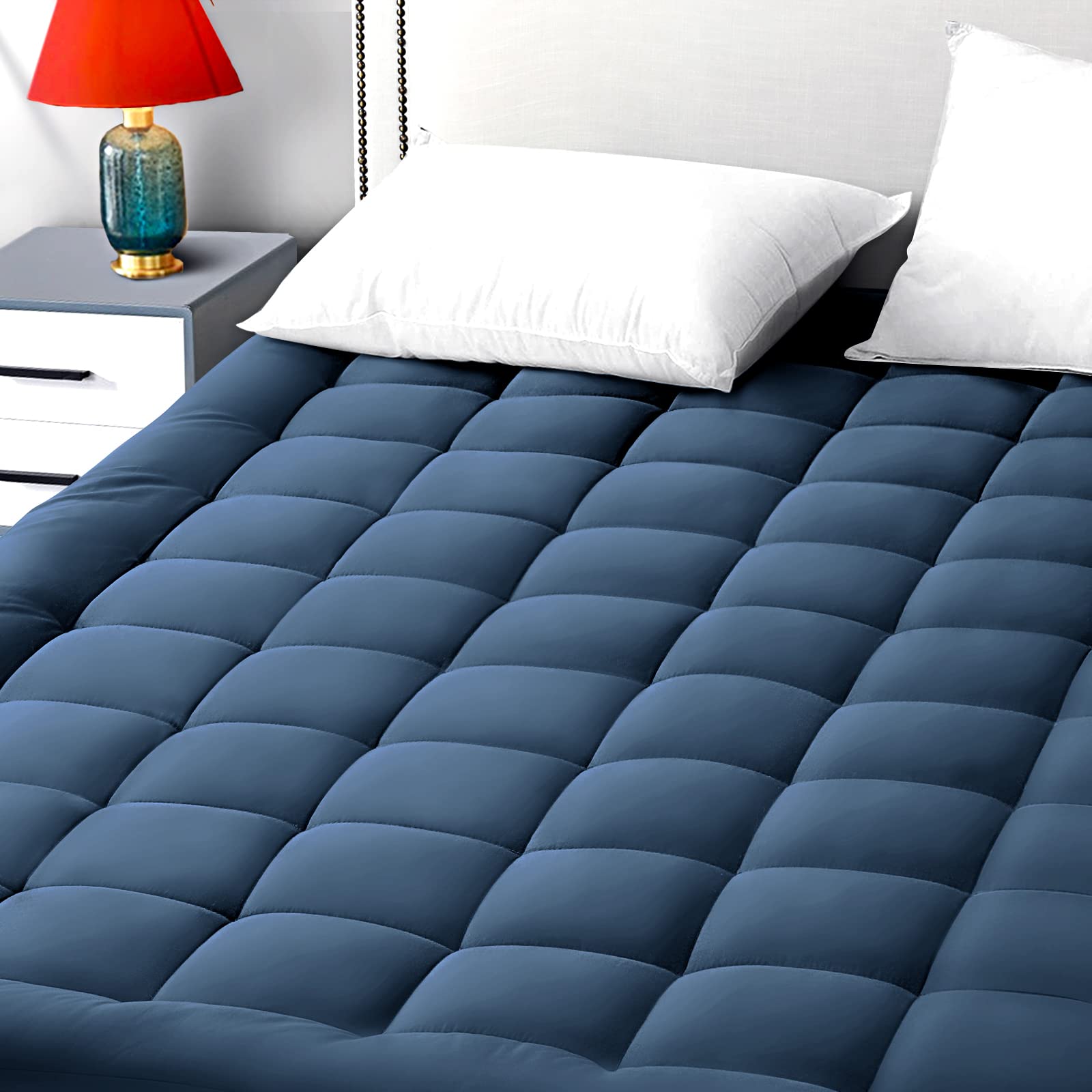 EASELAND Queen Size Mattress Pad Pillow Top Mattress Cover Quilted Fitted Mattress Protector 8-21 Deep Pocket Cooling Mattress T