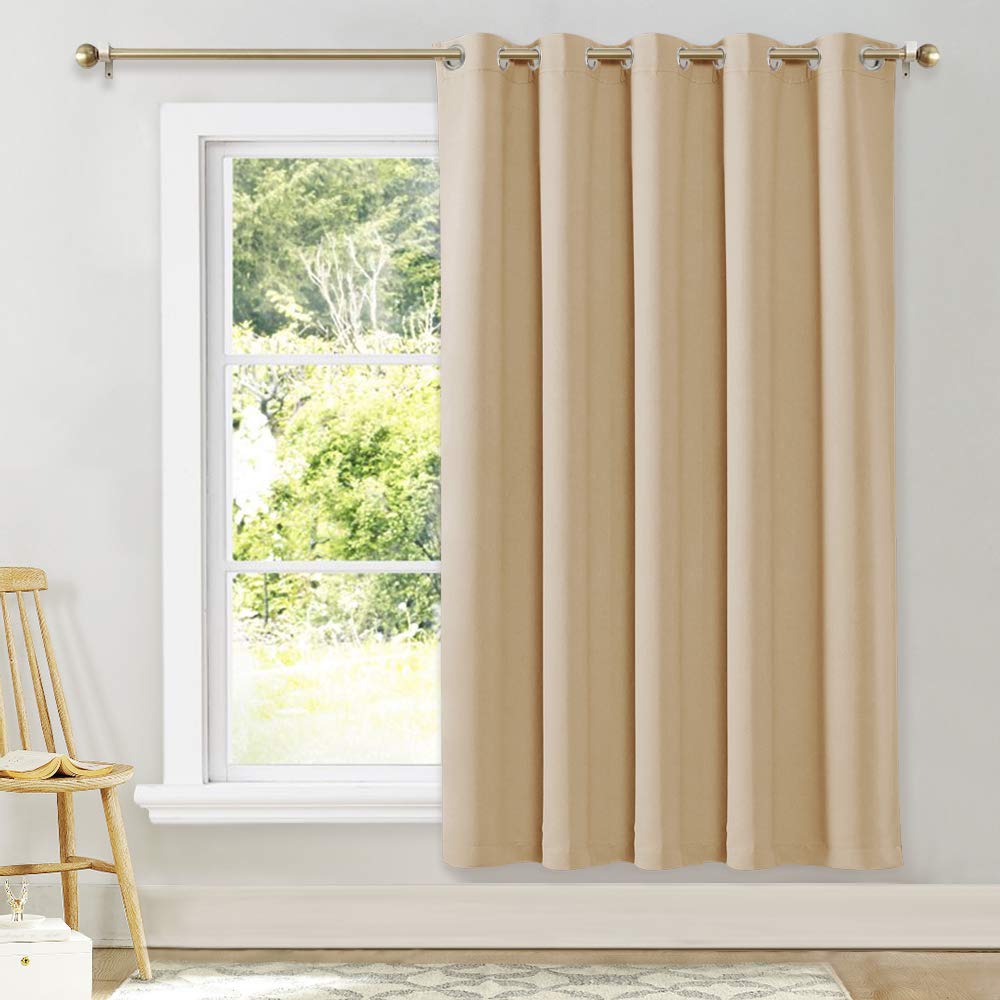 NICETOWN Sliding Door Blinds Window Treatment,Wide Energy Save Thermal Insulated Patio Glass Door Drape for Dining Room, Guest R