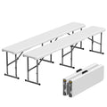 IWDOO 6ft Folding Bench 2 Pack, Plastic Folding Bench for Picnic Camping Dining Party Garden, 6 feet Foldable Benches for Soccer