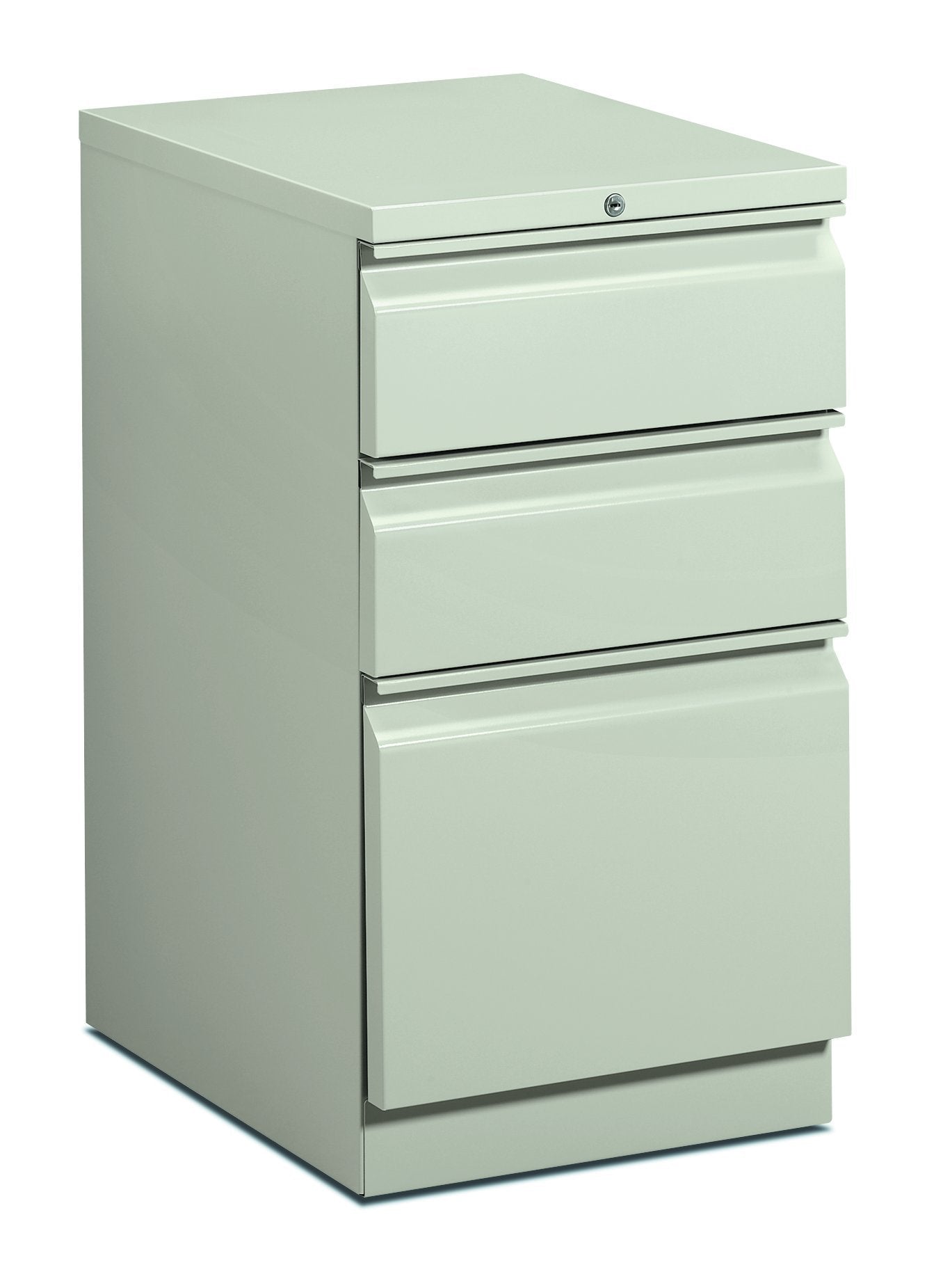 HON 19-7/8-Inch Efficiencies Mobile Pedestal File with 1 File and 2 Box Drawers, Light Gray