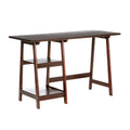 SEI Furniture Langston Spacious A Frame 2 Fixed Shelves Desk, Espresso
