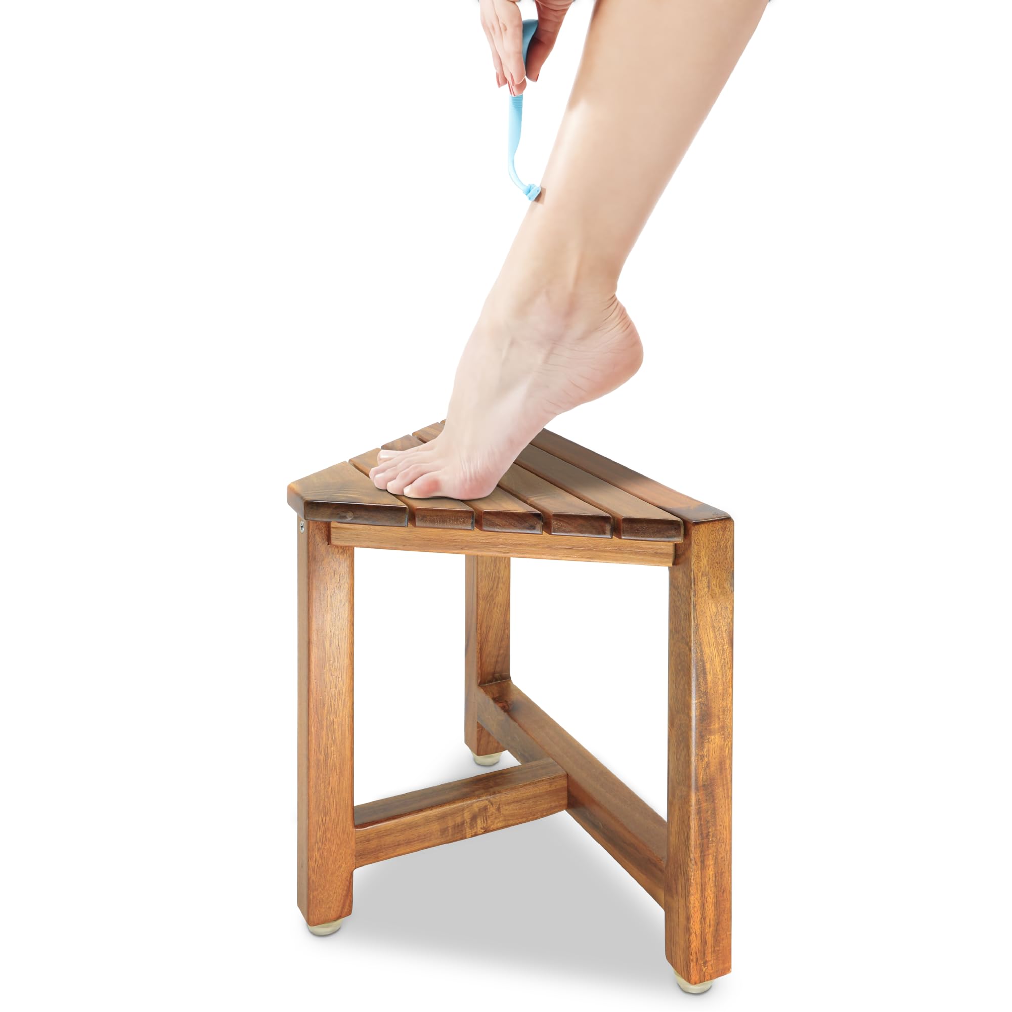 ENKEZI Shower Foot Rest 12 in - Shower Stool for Shaving Legs, Small Corner Bathroom Bench Suitable for Small Shower Spaces - Ba