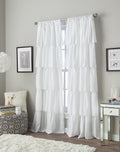 Curtainworks Flounced Curtain Panel, 84-inch, White,1Q82460GWT