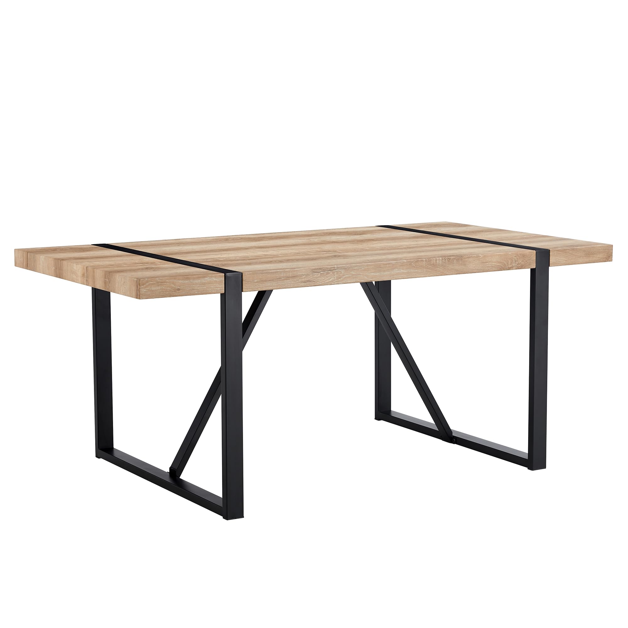 MUUOKY 71   Kitchen Table,Dinner Table for 6-8, Kitchen & Dining Room Tables,Wood Dining Table with Metal Legs for Living Room