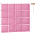 C&AHOME Cube Storage Organizer, 16-Cube Shelves Units, Plastic Storage Cubes, DIY Closet Organizer, Modular Closet Storage Shelv