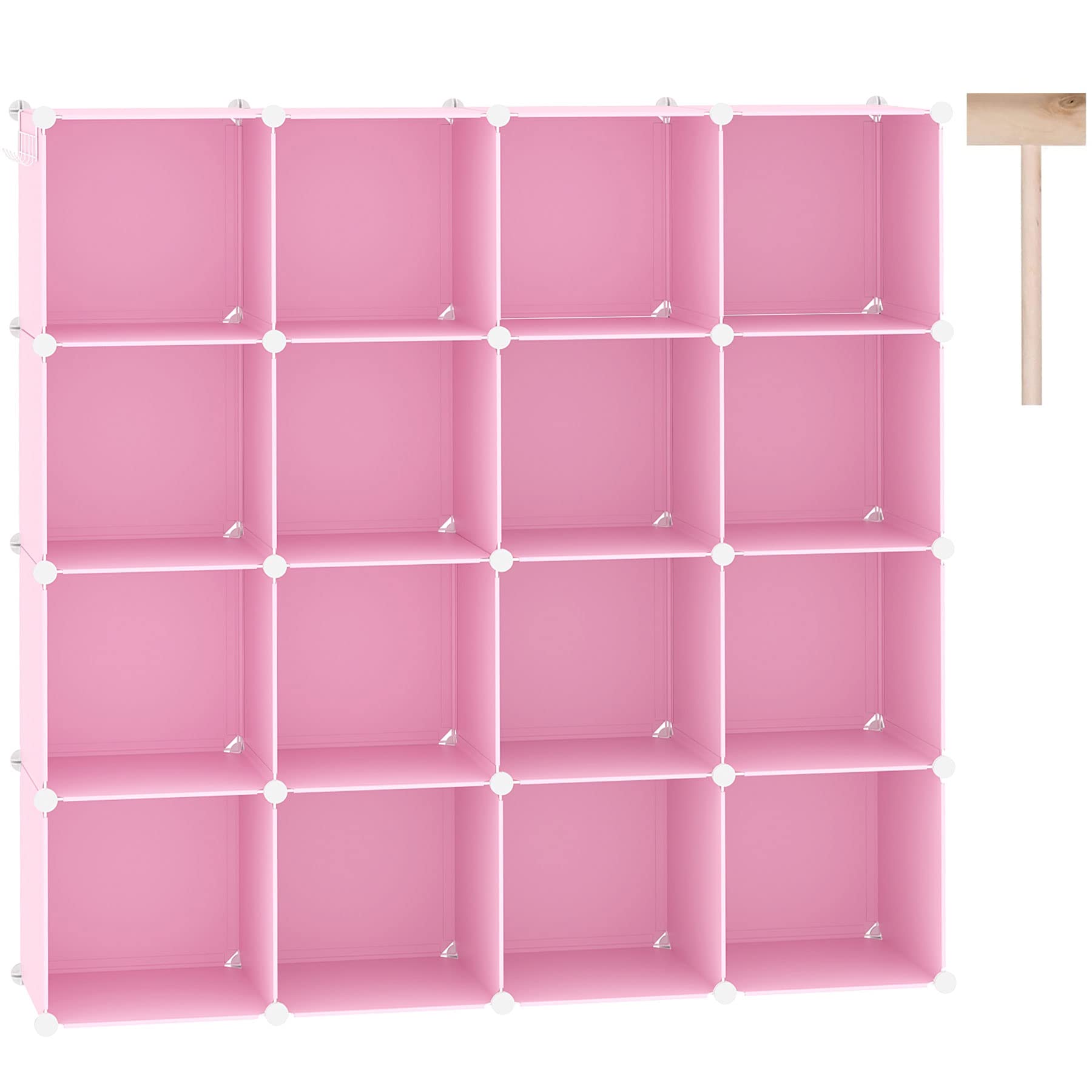 C&AHOME Cube Storage Organizer, 16-Cube Shelves Units, Plastic Storage Cubes, DIY Closet Organizer, Modular Closet Storage Shelv