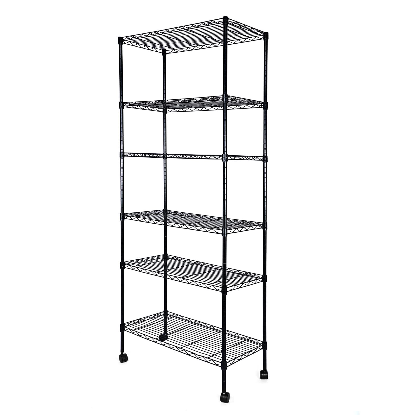 HealSmart Heavy Duty 6-Tier Shelving Units Adjustable, Wire Shelf with 1000 lbs Capacity (250 per Shelf), 77cm D x 36.5cm W x 21
