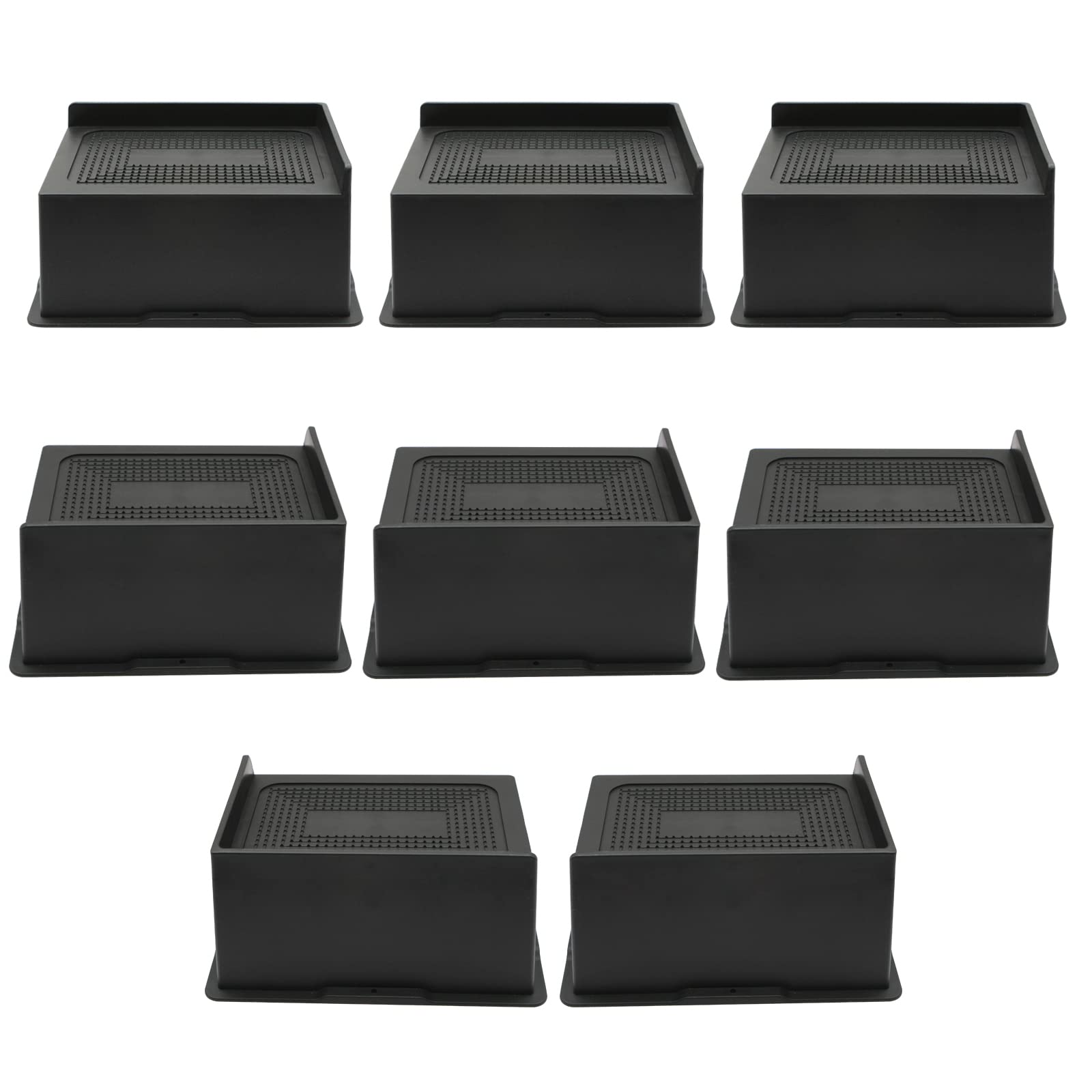 MYMULIKE Bed Risers 4 inch Rectangular Oversized Heavy Duty Up to 6000lbs Furniture Risers 8 Pack Couch Risers,Chair Elevators 4