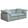 Sunset Trading Contemporary Puff Collection 2 Piece 88 Wide Slipcovered Modular Sofa | Stain-Proof Water-Resistant Washable Perf