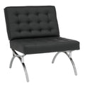 Studio Designs Home Newel Modern Accent Chair Blended Leather with Metal Frame, Black