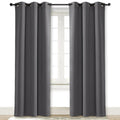 NICETOWN Gray Curtain Blackout Drape Panel 3 Pass Microfiber Noise Reducing Thermal Insulated Window Drapery with Grommet (Singl