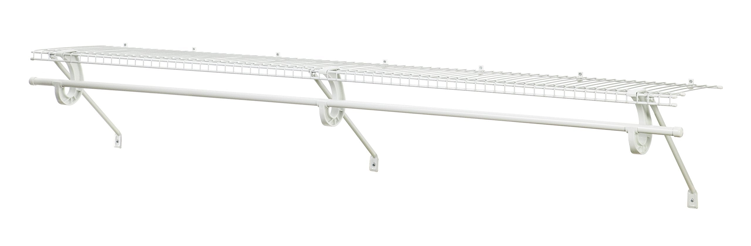 ClosetMaid 5632 Super Slide Ventilated Shelf Kit With Closet Rod, 6 by 12, White
