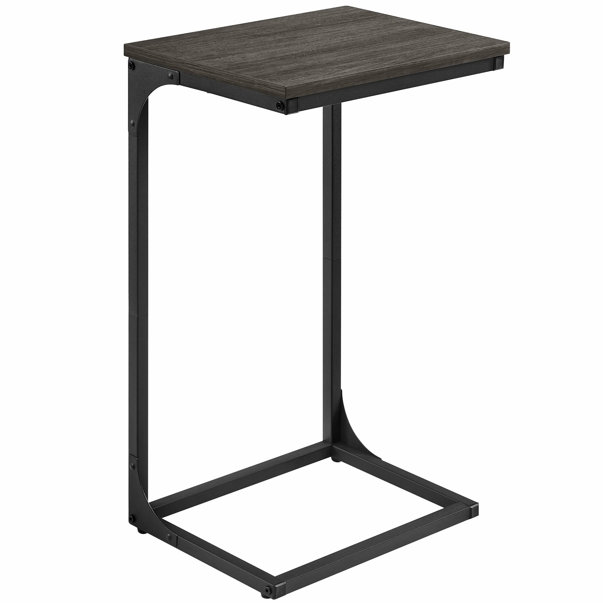 VASAGLE C-Shaped End Table, Side Table for Sofa, Couch Table with Metal Frame, Small TV Tray Table for Living Room, Bedroom, Ebo
