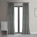 HPD Half Price Drapes Velvet Blackout Curtains/Drapes - 120 Inches Long 1 Panel Blackout Curtain Signature Pleated For Living Ro