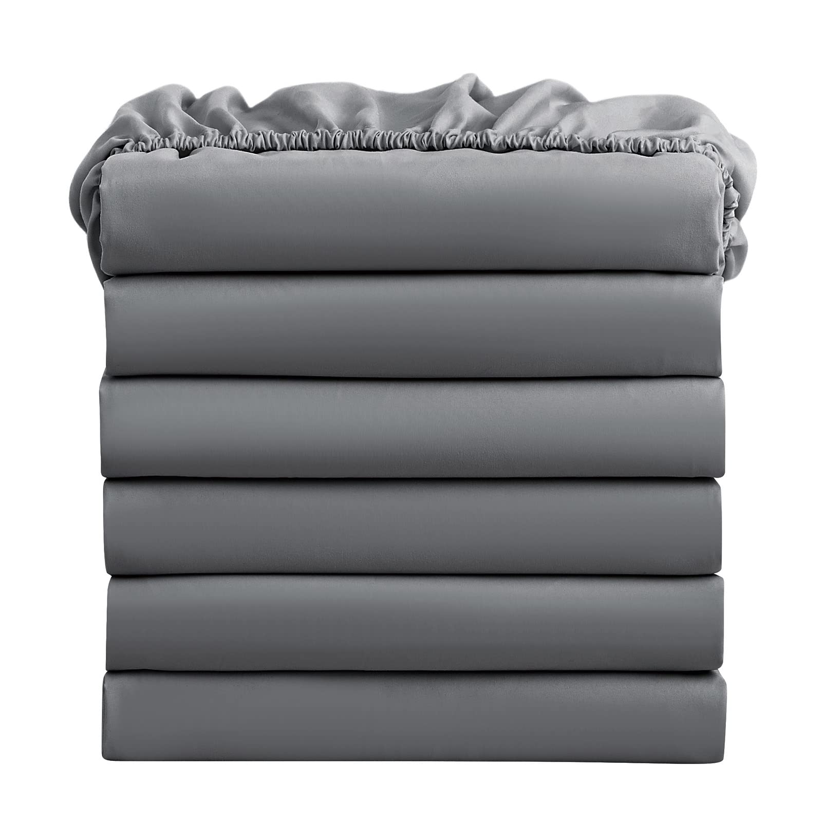 FreshCulture Queen Fitted Sheets, Bulk Pack of 6, Deep Pocket, Soft Microfiber Bottom Sheets for Home, Salons, Hotels, Queen Siz