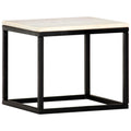 vidaXL Coffee Table White 15.7x15.7x13.8 Real Stone with Marble Texture