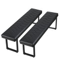 STHOUYN 58    Padded Dining Table Bench Pair of 2 for 6-8 Person, Faux Leather Indoor Cushioned Extra Long Bench for Dining Room
