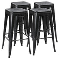 Yaheetech 30 Inches Metal Bar Stools High Backless Stools Bar Height Stools Patio Furniture Indoor/Outdoor Stackable Kitchen Sto