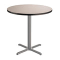 National Public Seating NPS 36 Round Cafe Table with X Base, 36 Height, Particleboard Core/T-Mold, Grey Nebula Top, Grey Frame